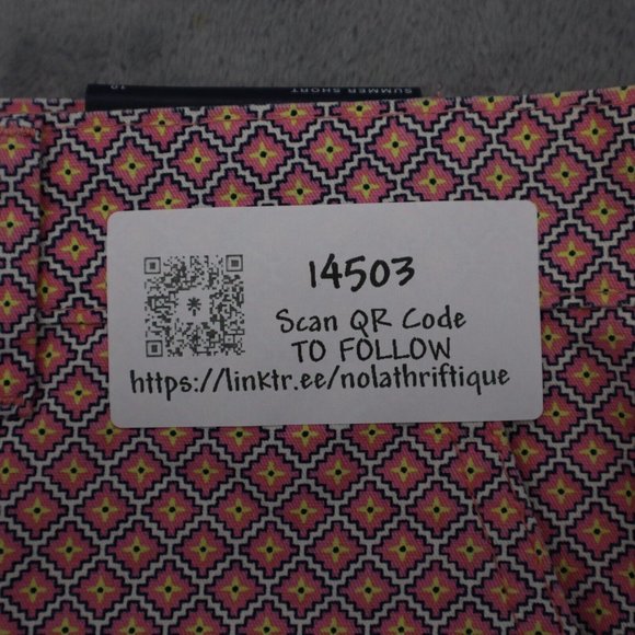 Gap Shorts Womens 10 Pink Flat Front Hot Pants Slash Pocket Button Zip Geometric - Picture 16 of 16